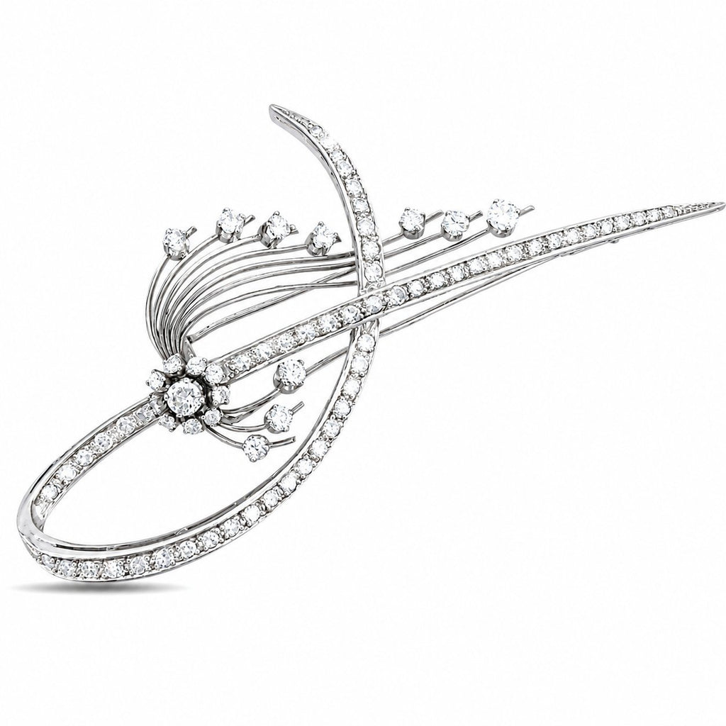 Platinum 4.0ct Diamond Brooch (Very Large)