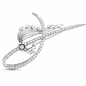 Platinum 4.0ct Diamond Brooch (Very Large)