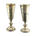 Imperial Russian 84 Zolotnik Silver Pair of Antique Cups