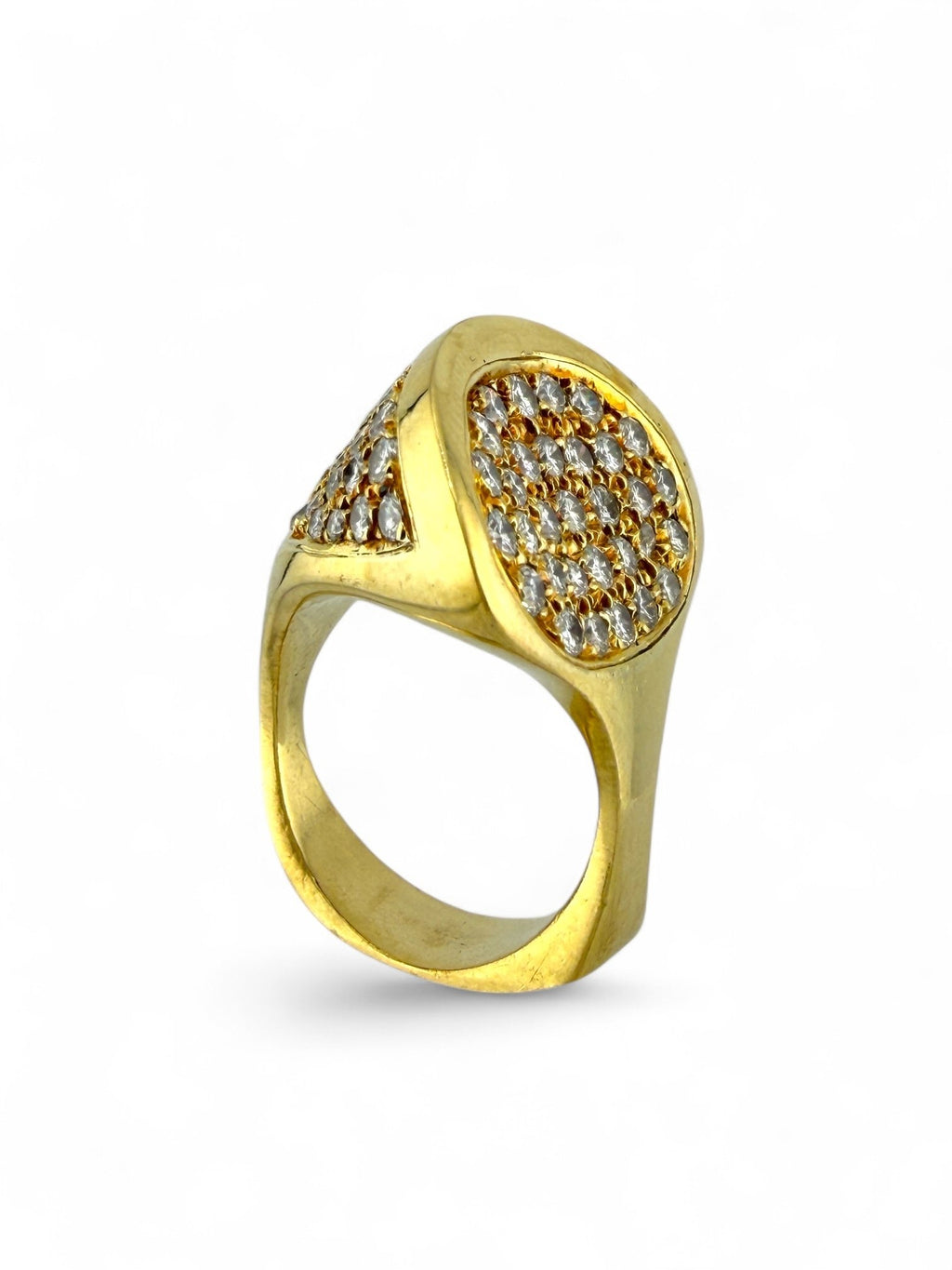 18K Yellow Gold Two-Sided and 2ct Diamond Ring