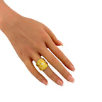 18K Yellow Gold 0.5ct Diamond Sculpted Ring