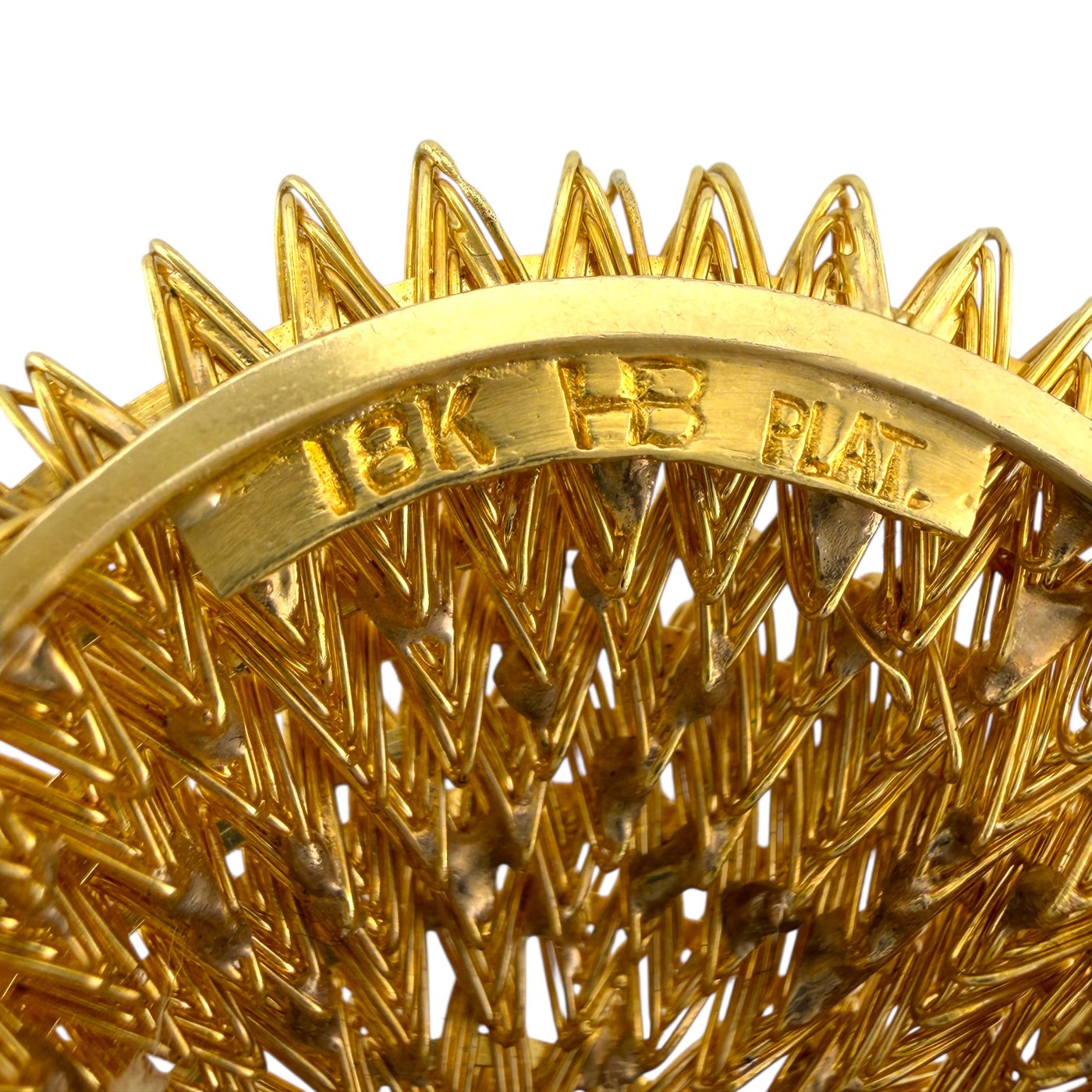 Hammerman Brothers 18K Yellow Gold 0.54ct Diamond Radiant Triangle Brooch