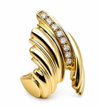 Large 18K Yellow Gold Ring with Diamonds