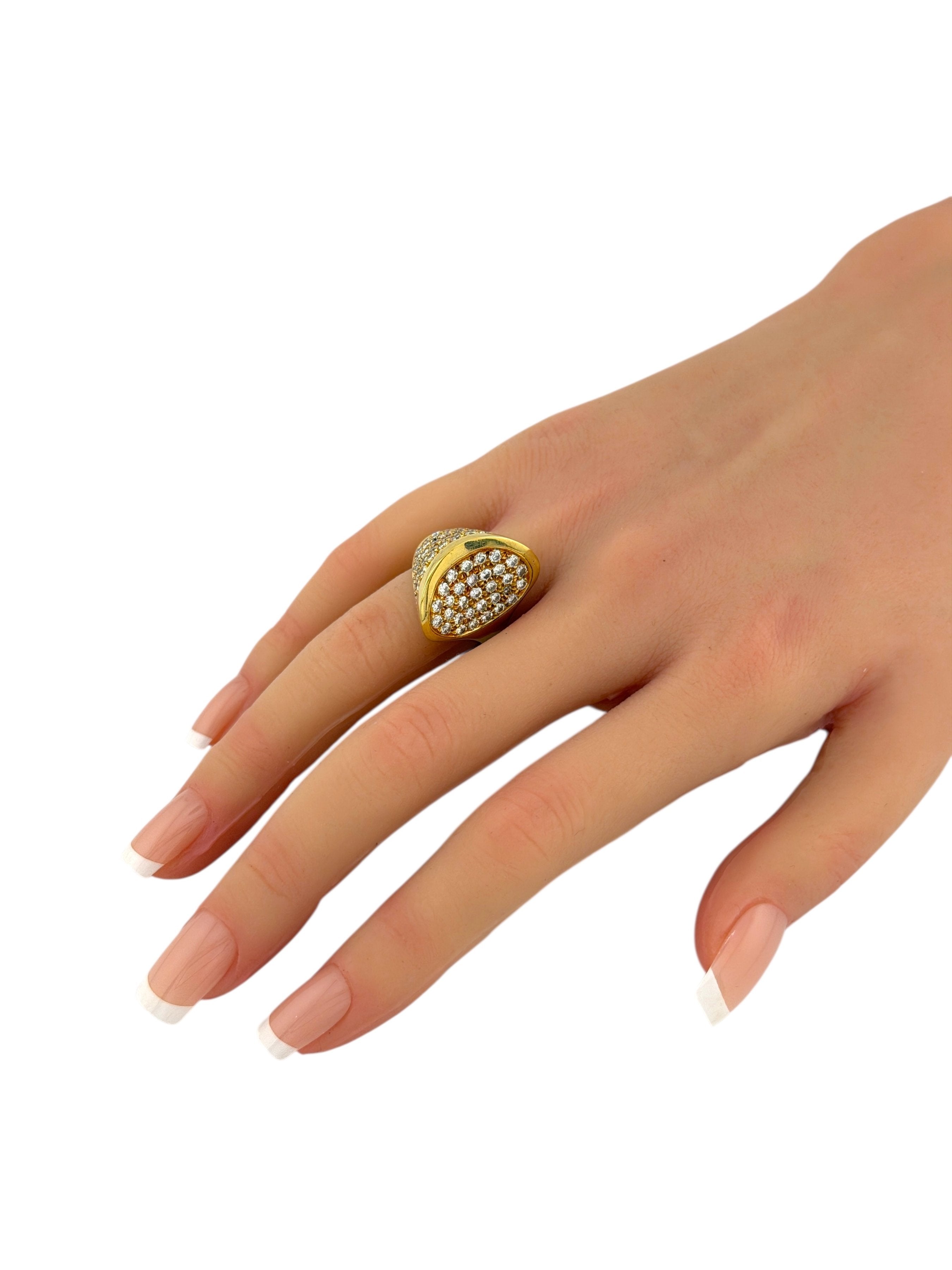 18K Yellow Gold Two-Sided and 2ct Diamond Ring