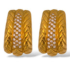 18K Yellow Gold and 1.08ct Diamond Large Huggie Earrings