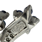 Leo Pizzo 18K White Gold 1.0ct Diamond and 2ct Sapphire Floral Earrings