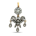 Imperial Russian 56K Rose Gold K. Faberge 3.75ct Diamond Earrings