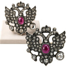 Imperial Russian Jeweled 56K Gold & Diamond Presentation Imperial Cufflinks