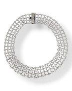 Robert Coin 18K White Gold and 9.0 Diamond Spider Web Design Necklace