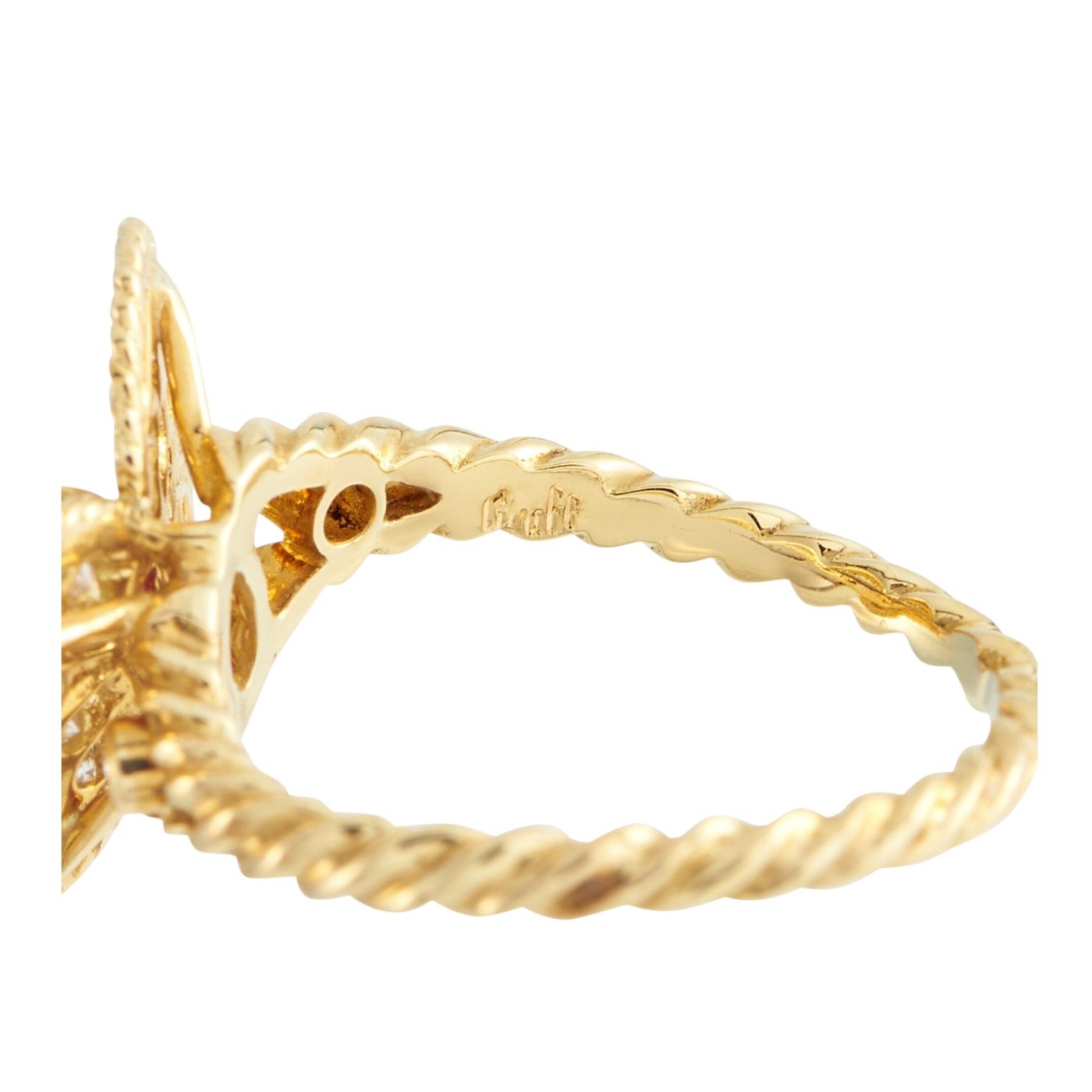 Graff 18K Yellow Gold Diamond and Ruby Butterfly Ring