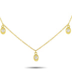 14K Yellow Gold 0.06ct Diamond Station Necklace