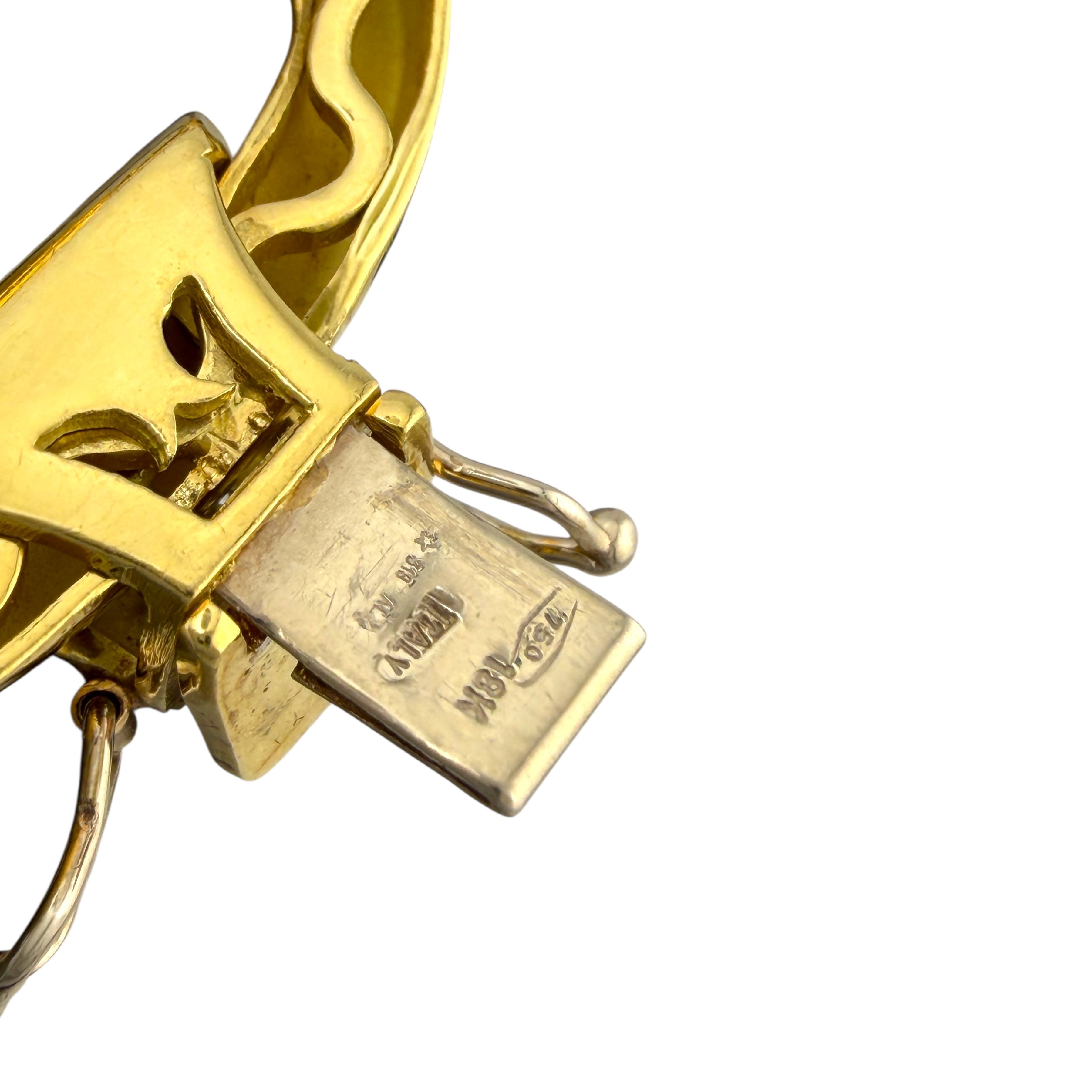 18 kt. Yellow gold, Exclusive Italian 18K Yellow Gold Interlocking 3.84ct Diamond Link  3.84ct. tw. Diamond