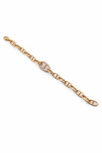 Iconic Motif Design Diamond Pave Link Bracelet in 18K Rose Gold