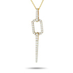 14K Yellow Gold 0.25ct Diamond Geometric Necklace