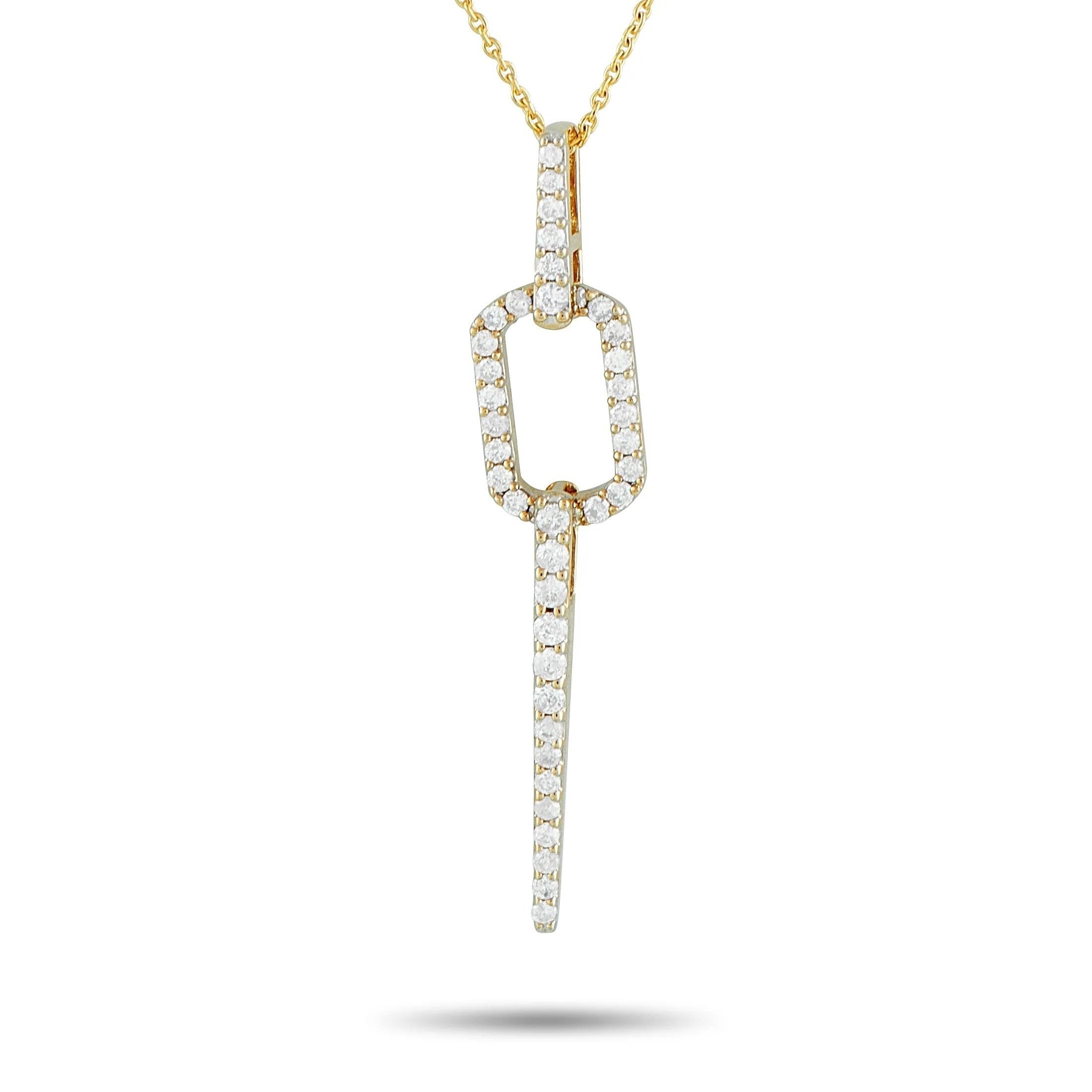 14K Yellow Gold 0.25ct Diamond Geometric Necklace
