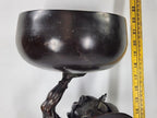 Antique Japanese Meiji Period Bronze Nio Ungyō Guardian Statue Koro (Incense Burner)