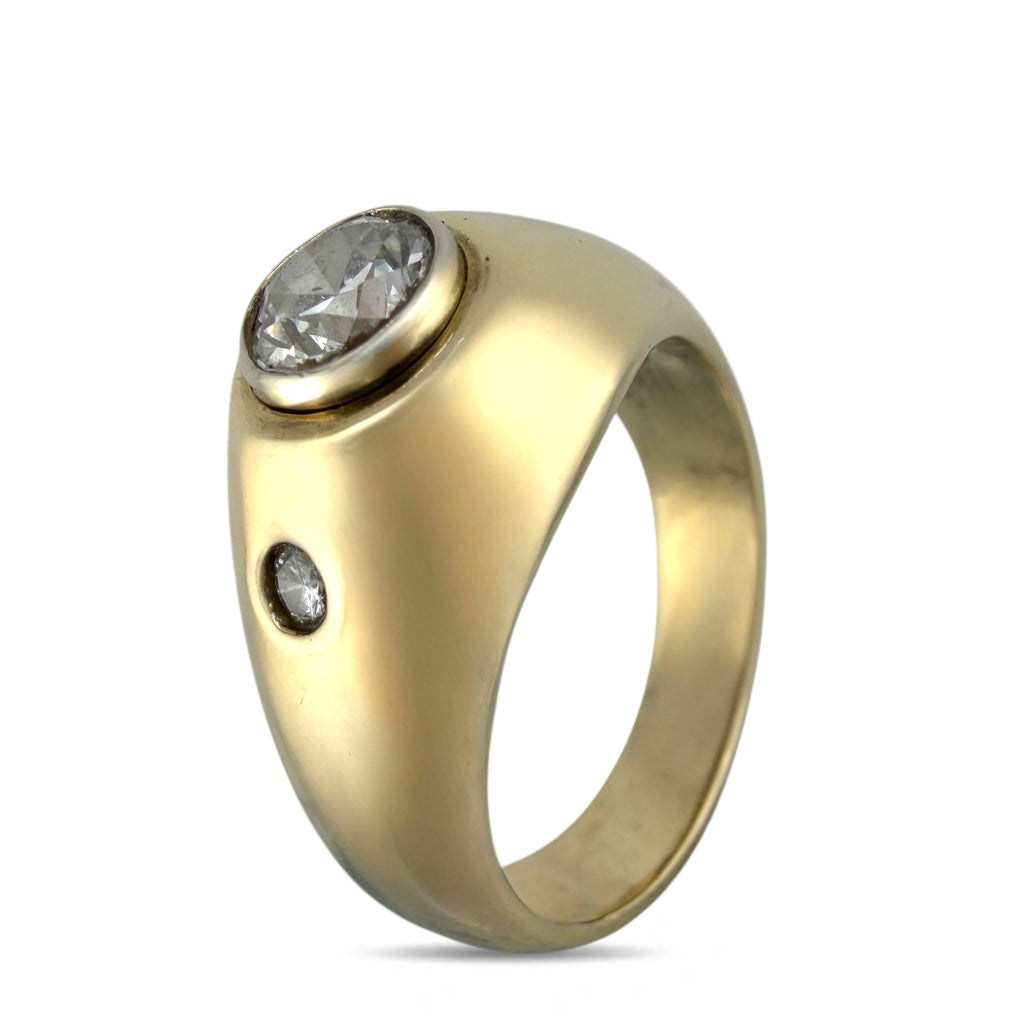 14K Yellow Gold 0.68ct Diamond Three-Stone Ring