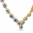 18K Yellow Gold 25ct Tanzanite and 10.5ct Diamond Necklace