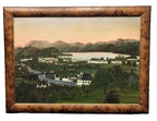 American School, Rural Hilly Landscape with Lake and Railway O/C Painting, 19