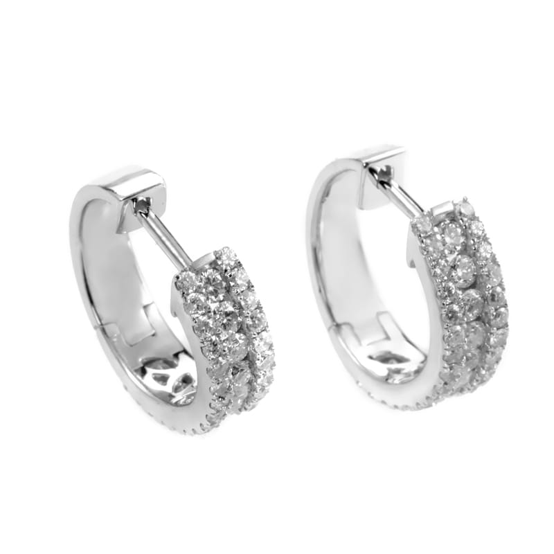 Exclusive 14K White Gold 1.00 ct Diamond Hoop Earrings