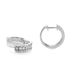 14K White Gold 1.00 ct Diamond Hoop Earrings