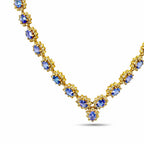 18K Yellow Gold 25ct Tanzanite and 10.5ct Diamond Necklace