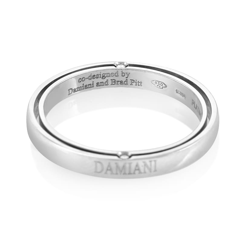 DamianiD.Side Brad Pitt Platinum 4-Diamond Band Ring