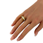 Sculpted 18K Yellow Gold and 0.75ct Diamond Ring