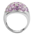 Tiffany & CO. 18K White Gold Pink Tourmaline & Diamond Dome Ring