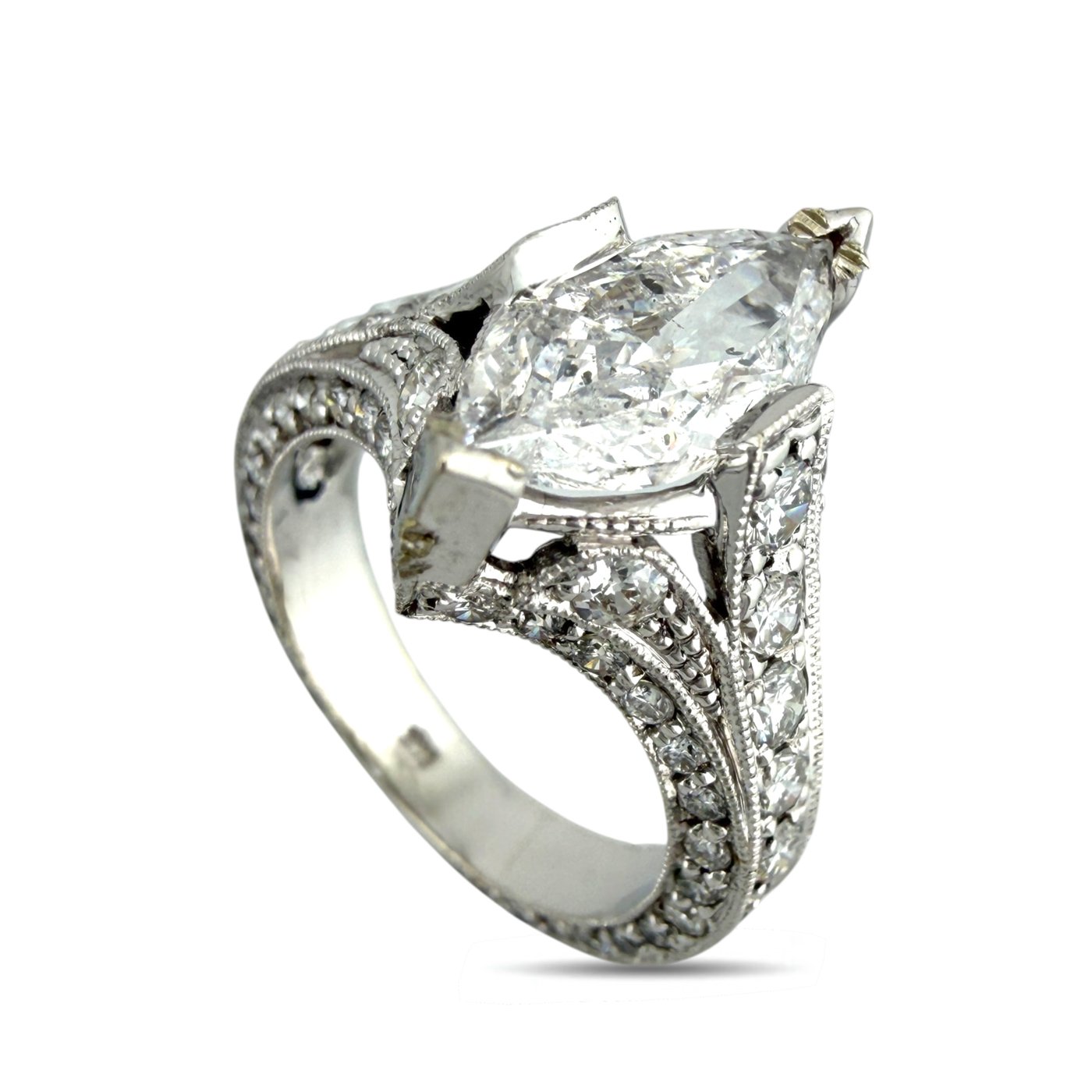 14K White Gold 5.35ct Diamond Engagement Ring