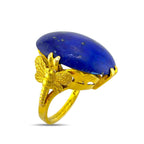 14K Yellow Gold Lapis Lazuli Oval Ring Lapis lazuli