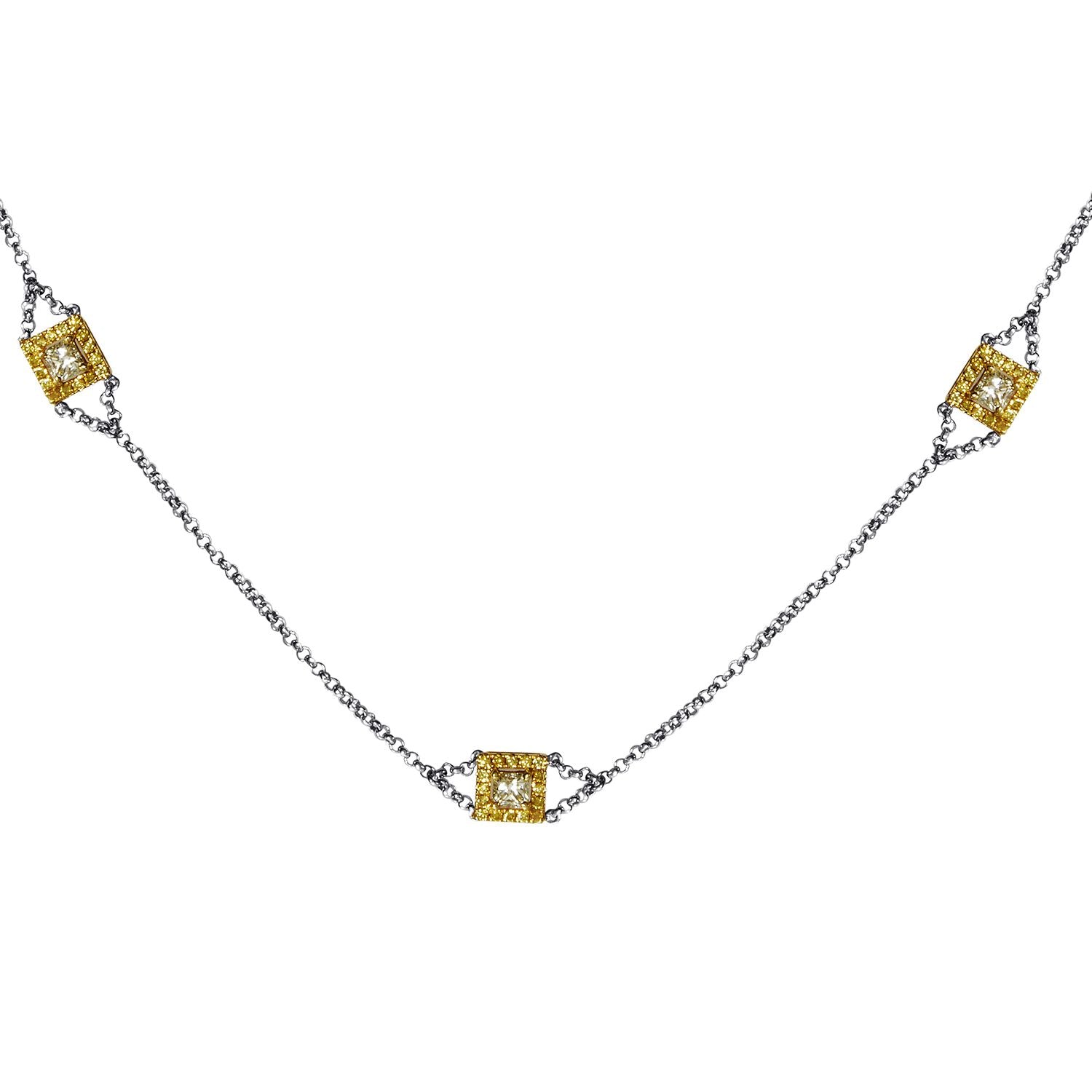 18K Multi-Tone Gold & Diamond Necklace – A touch of luxury to the power of three