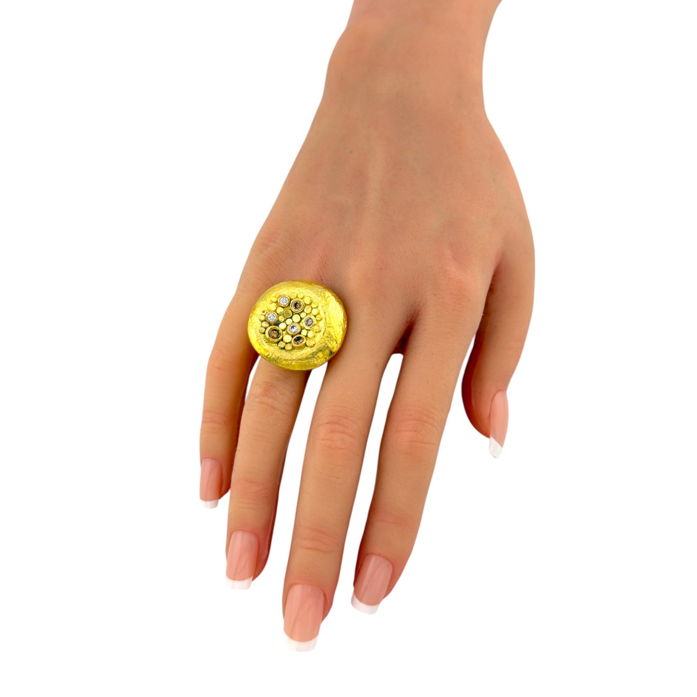 18K Yellow Gold Circular 0.50ct Diamond Ring