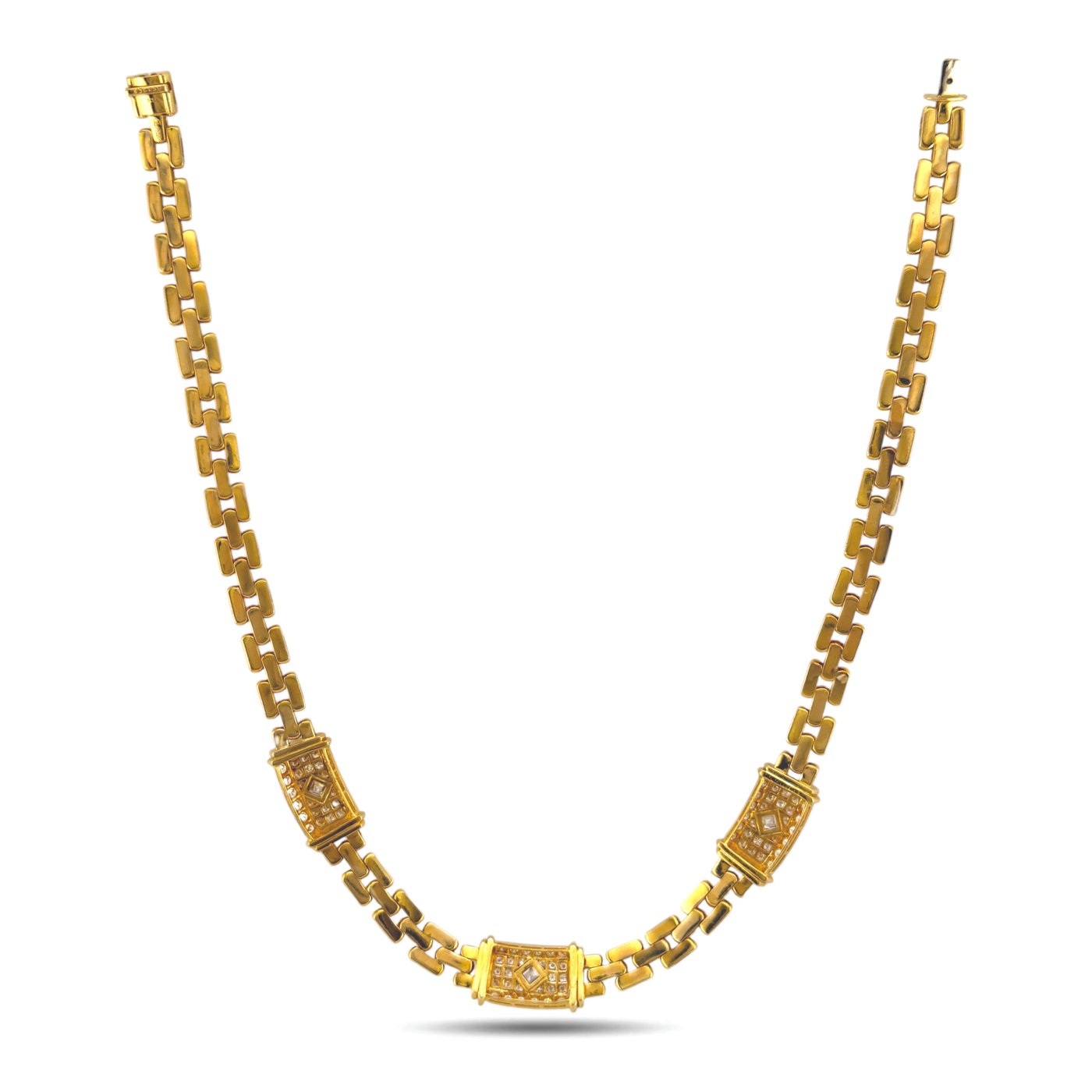 Cartier 4.40ct Diamond Maillon Panthere 18K Yellow Gold Link Necklace