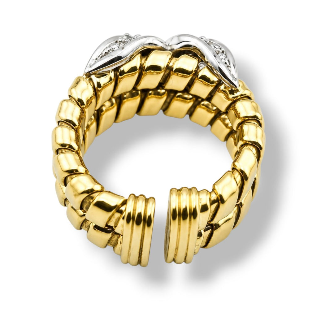 Italian 18K Gold & Diamond Love Ring