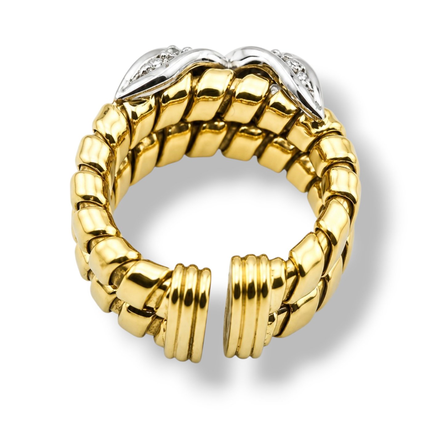 Italian 18K Gold & Diamond Love Ring