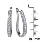 ~1ct 14K White Gold Diamond Oval Hoop Earrings