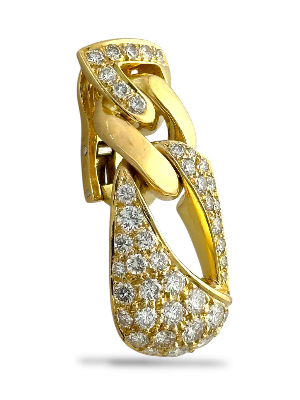 Italian 18K Yellow Gold 3.68ct Diamond Earrings