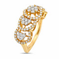 18K rose gold diamond cluster ring with sculpted lattice setting