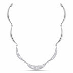18K White Gold 3.87ct Diamond Crescent Link Necklace