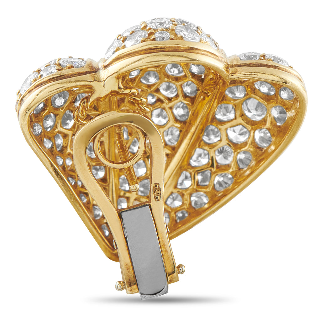 18K Yellow Gold 8.45ct Diamond Earrings