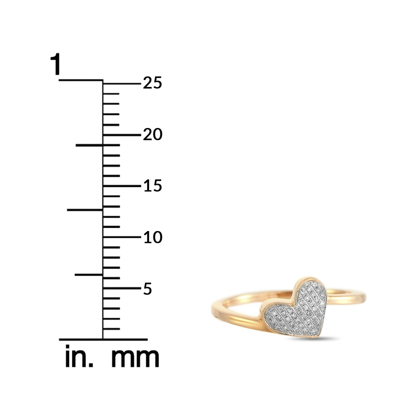 14K Rose Gold 0.09 ct Diamond Heart Ring