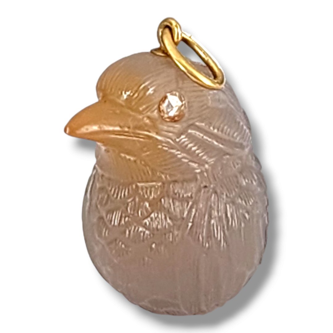 A Faberge Jeweled Gold Agate Model, Workmaster Henrik Wigstrom, St. Petersburg, 1908-1917 Pendant