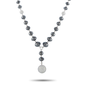 18K White Gold 15.49ct White and Black Diamond Necklace
