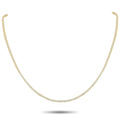 18K yellow gold diamond tennis necklace, full length with micro-set stones
