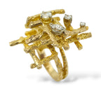 Large 14K Yellow Gold and 0.56ct Diamond Ring