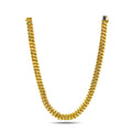 14K yellow gold twisted link necklace with blue top clasp