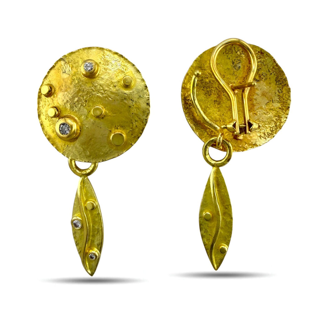 18K Yellow Gold 0.25ct Diamond Moon Earrings