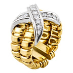 Italian 18K Gold & Diamond Love Ring