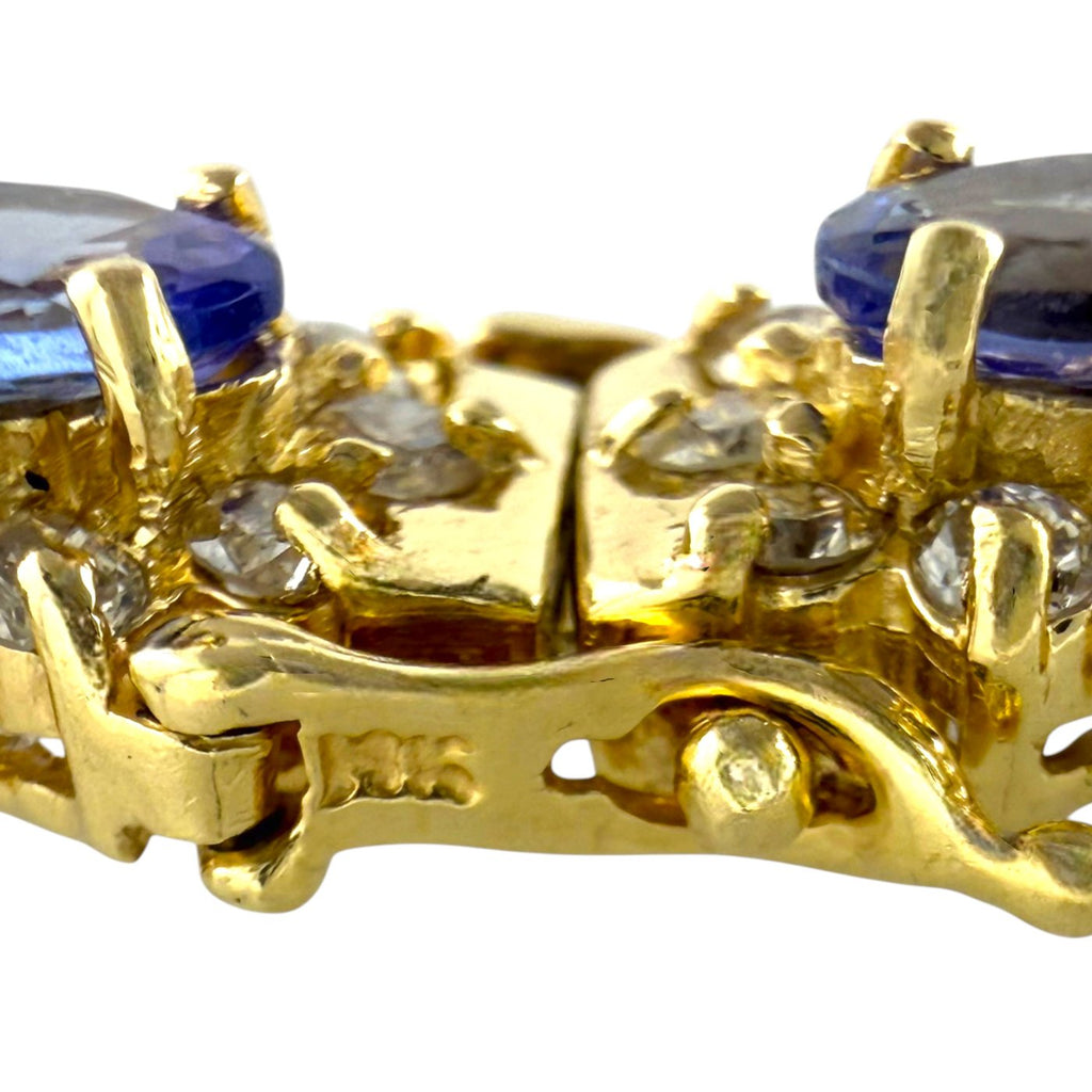 18K Yellow Gold 25ct Tanzanite and 10.5ct Diamond Necklace